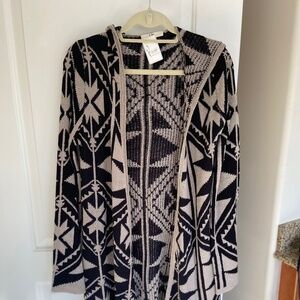 Hooded long cardigan
